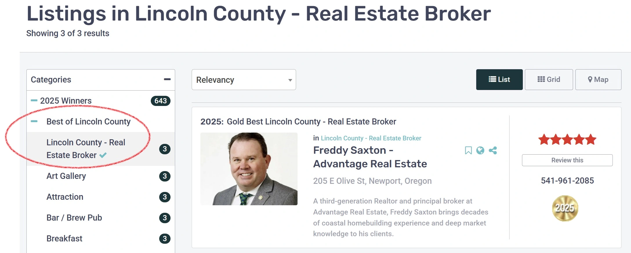 Freddy Saxton, Best Real Estate Broker, Lincoln County, Oregon